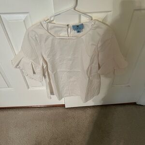 Chic Cream Ruffle Sleeve Blouse